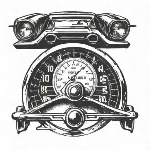 speedometer sports car tattoo design idea