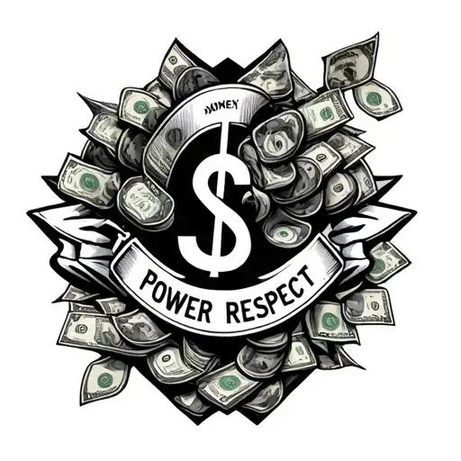 money power and respect  tattoo design idea