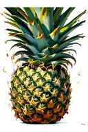 upside down pineapple beach tattoo design idea