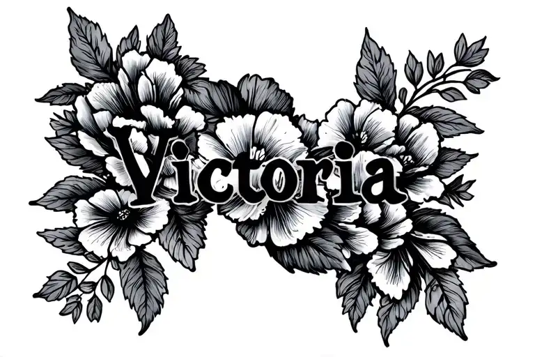 "Victoria " pieces, February flower growing tattoo design idea