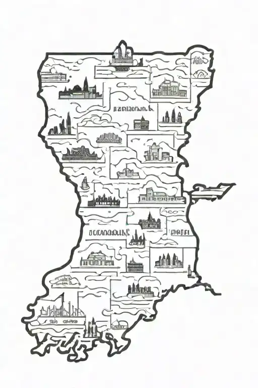 Louisiana state map tattoo design idea