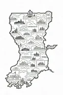Louisiana state map tattoo design idea