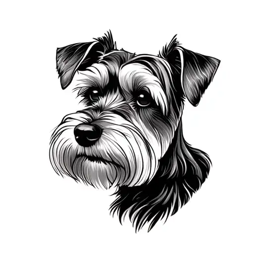 mini schnauzer fine line tattoo design inspired outline only tattoo design idea