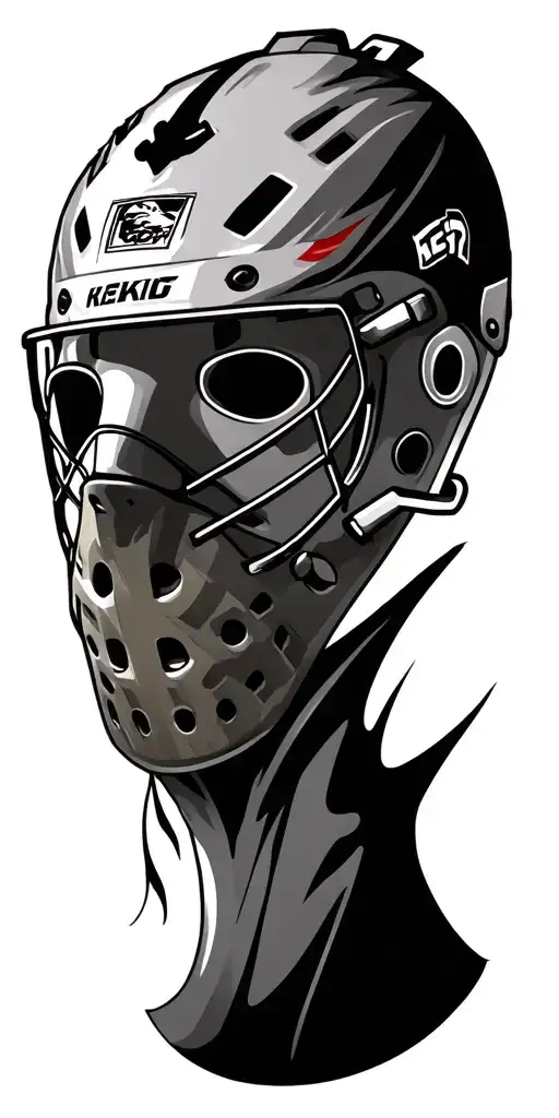 hockey goalie mask tattoo design idea