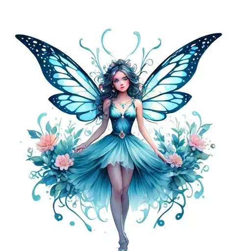 fairy surrounded tattoo design idea