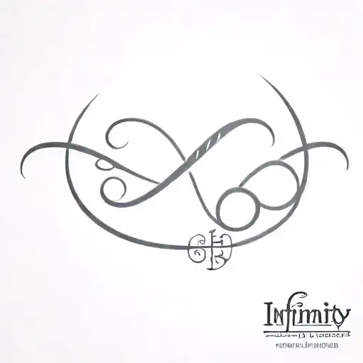infinity tattoo with sanskrit letters N tattoo design idea