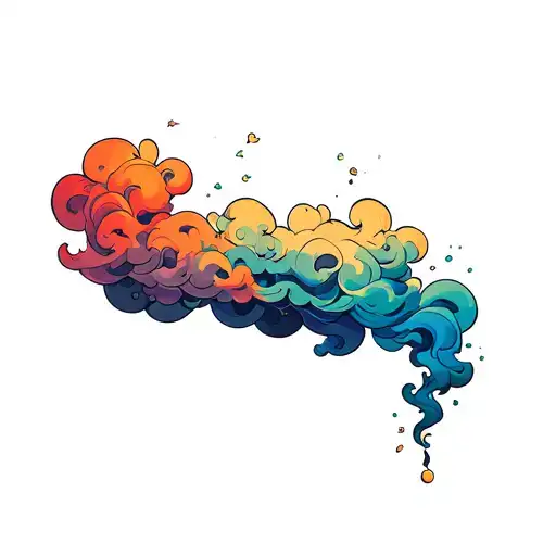 Filler Clouds and Smoke tattoo design idea