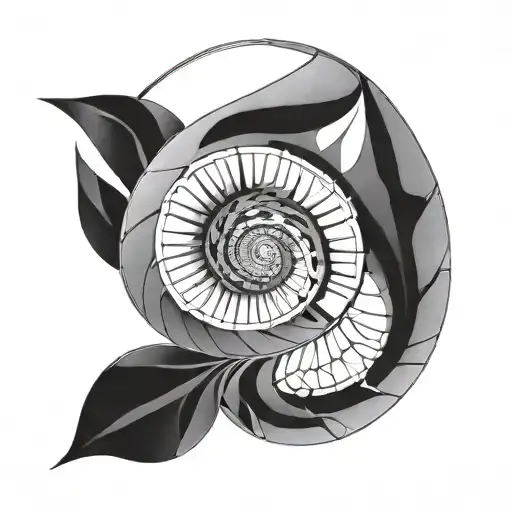 fibonacci spiral inspired by engineering minimalistic tattoo design idea