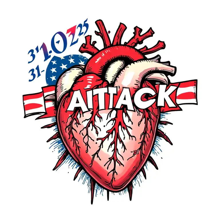 "31-07-2025" Heart Attack tattoo design idea