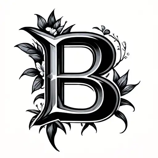 hidden letter B tattoo design idea