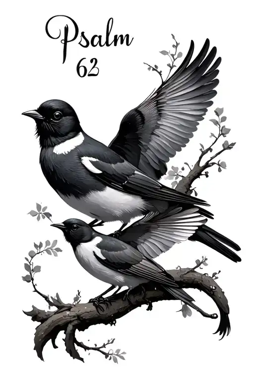 Psalm 62 5 birds tattoo design idea