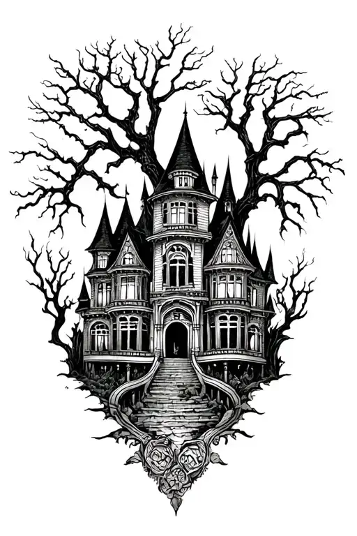 Haunted Mansion tattoo design idea