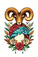 Gemini and aries tattoo design idea