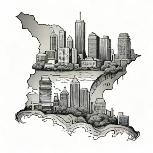 austin texas skyline tattoo design idea
