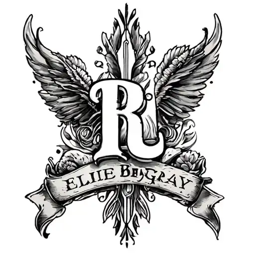 "Ellie Gray Bejarano" "Ellie Gray Bejarano" Angle Banner tattoo design idea