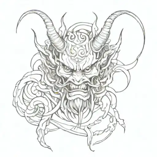 a japanese demon tattoo design idea