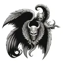 devil and angel wings tattoo design idea