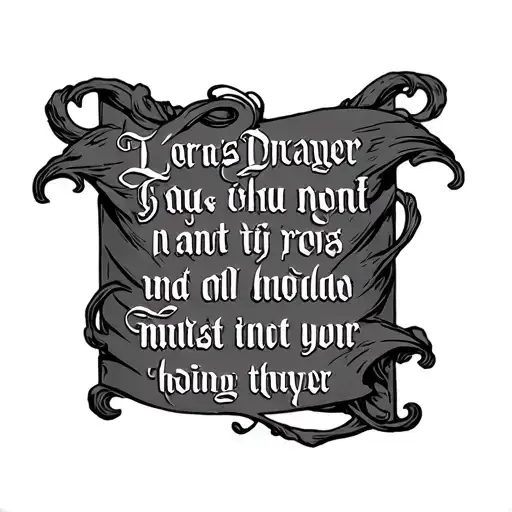 lords prayer written tattoo design idea