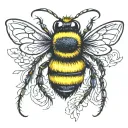 bumble bee tattoo design idea