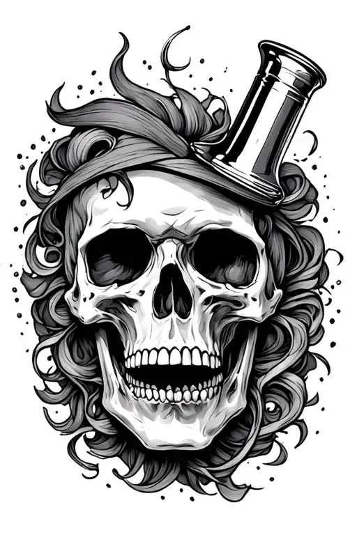 dead alcoholic tattoo design idea