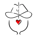 fishing hook, fishing hat and heart tattoo design idea