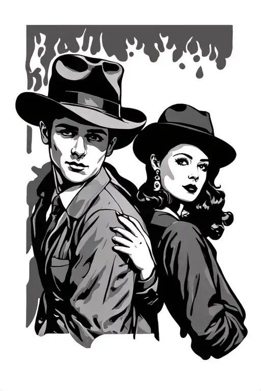 Bonnie And Clyde tattoo design idea