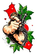 Fist weapon woman Italy love tattoo design idea