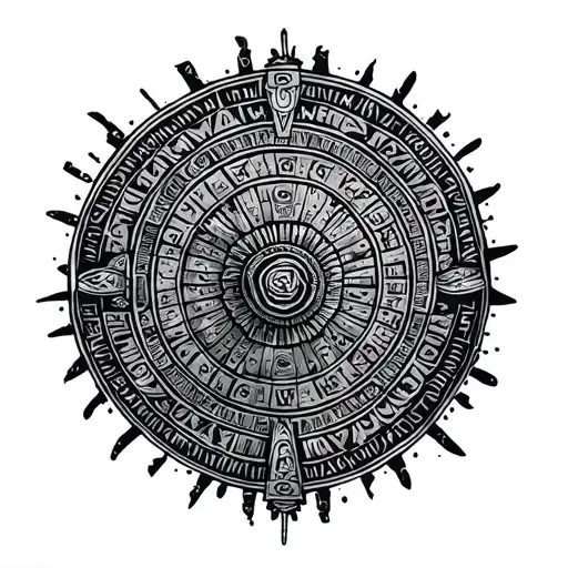 Mayan calendar tattoo design idea