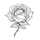 single line rose tattoo design idea