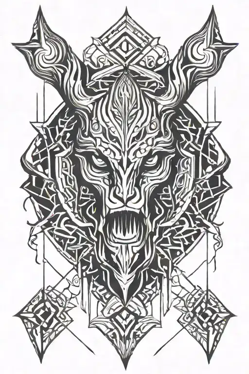 a shadow demon tattoo design idea