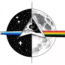 mysterious as the dark side of the moon tattoo design idea