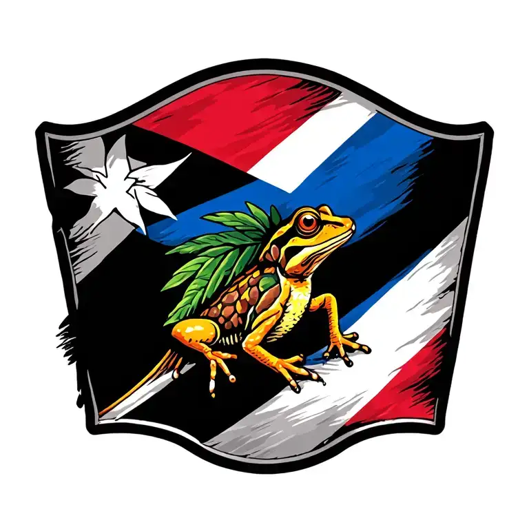 El Morro, Coqui, Boricua Flag Waving, Flor de Maga, Puerto Rico Tribe tattoo design idea