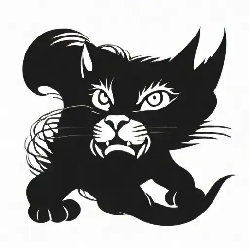 hellcat cat tattoo design idea
