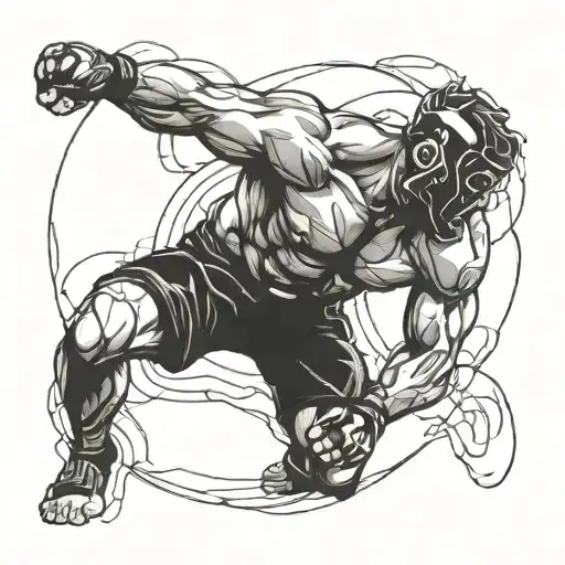 mma fighter tattoo design idea