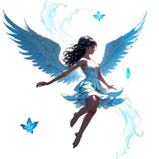 angel falling tattoo design idea