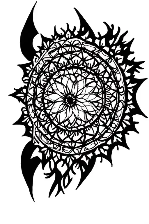 gothic mandala geometric tattoo design idea