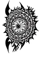 gothic mandala geometric tattoo design idea