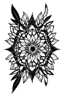 gothic mandala geometric tattoo design idea