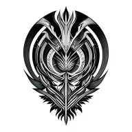 blackout shapes and bands for shoulder colour accents somid shapes bold tattoo design idea