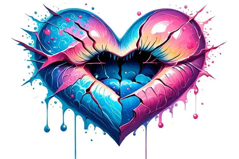 Broken heart tattoo design idea