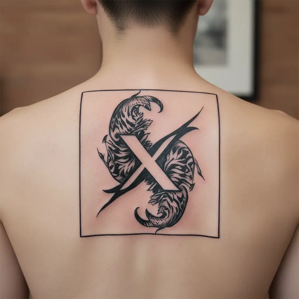 "X" PISCES TIGER tattoo design idea