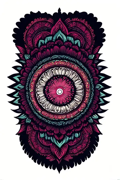 round mandala hypnotic tattoo design idea