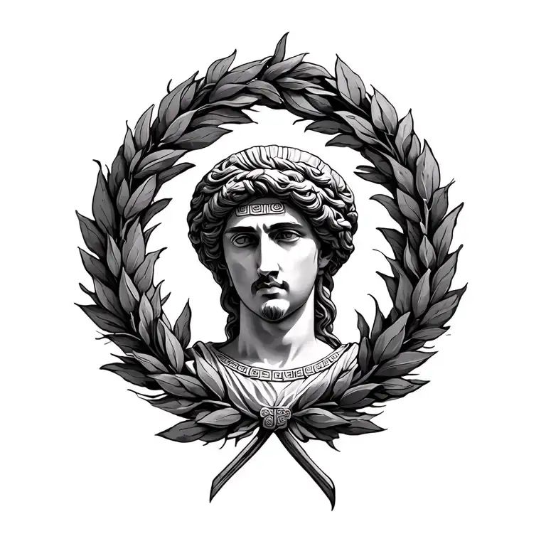 Greek wreath and greek art  tattoo design idea