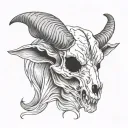 Animal skull Goat skull tattoo design idea