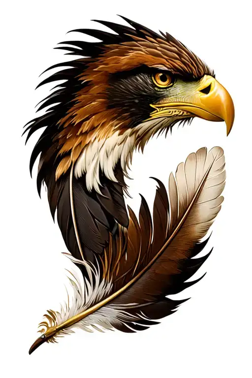 two eagle feathers  tattoo design idea