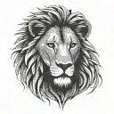 A lion with a pixelated mane representing programming languages tattoo design idea