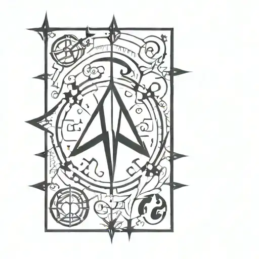 simple fantasy inspired badass tattoo featuring elements you see in fantasy books tattoo design idea