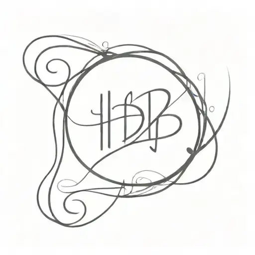 It should have a style that resembles a tattoo. It needs to be striking and memorable. The text "HD" and the number 5 sh tattoo design idea