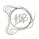 It should have a style that resembles a tattoo. It needs to be striking and memorable. The text "HD" and the number 5 sh tattoo design idea