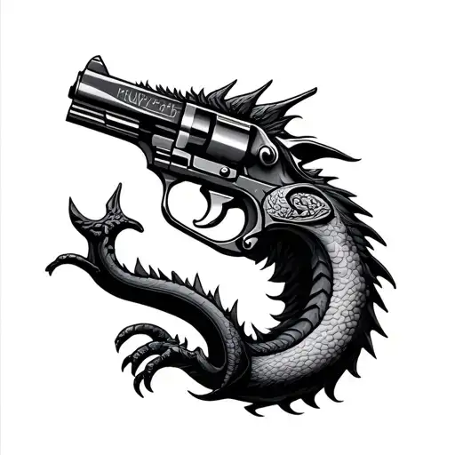 micro draco gun tattoo design idea